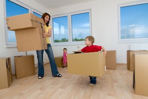 Household relocation support in Roehampton with boxes and furniture